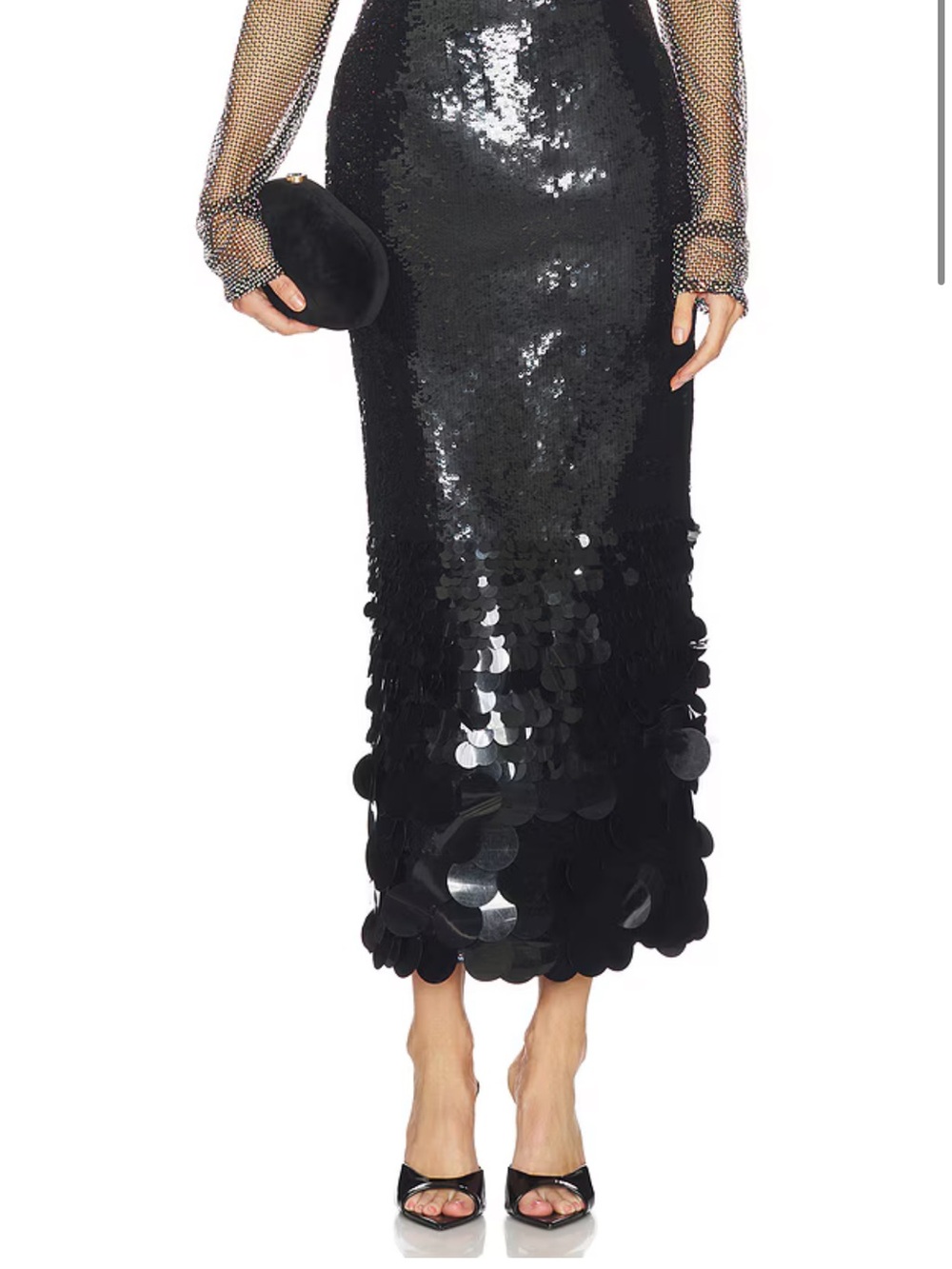 Rahul Mishra Black Gradient Sequin Midi Skirt - NWT Retails $500+